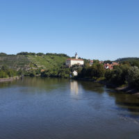 Blick auf Schloß Horneck in Gundelsheim am Neckar