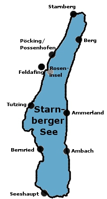 Starnberger See, Urlaubsorte und Sehenswürdigkeiten